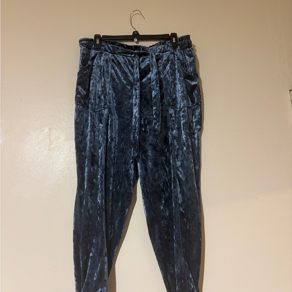 Jolt Women's Deep Blue Velvet Joggers